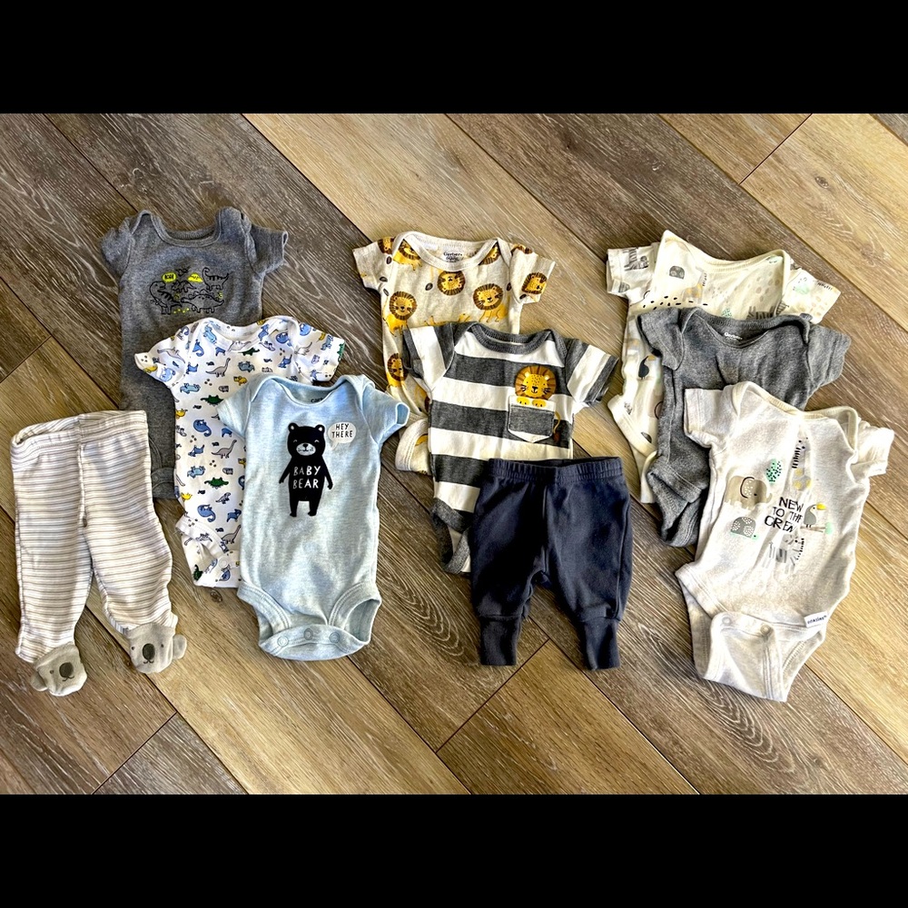 Gerber Preemie Boy Onsies, 10 Piece Bundle